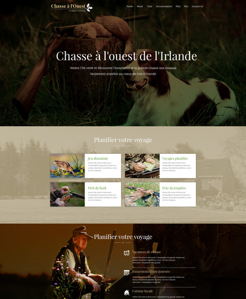 Chasse a l'Ouest website concept graphic